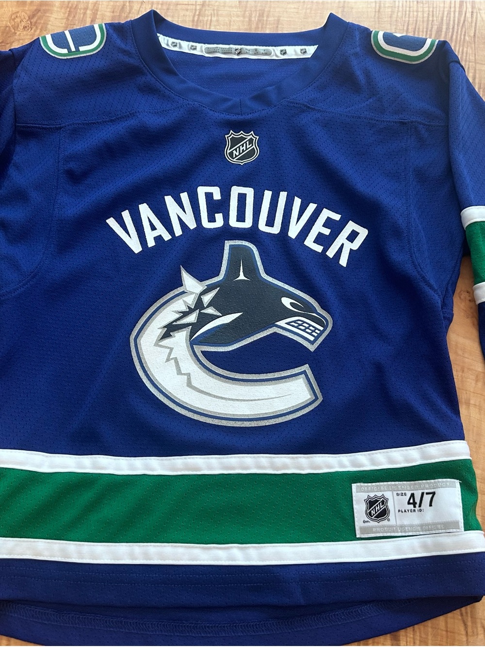 NHL Vancouver Canucks Royal Blue & Green Fan Jersey